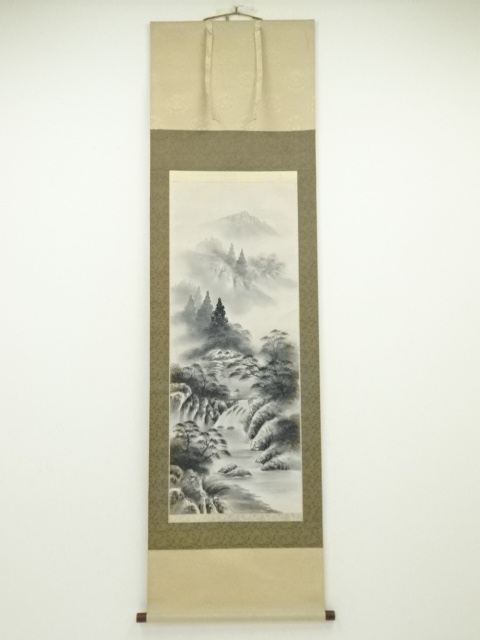 JAPANESE HANGING SCROLL / HAND PAINTED / LANDSCAPE